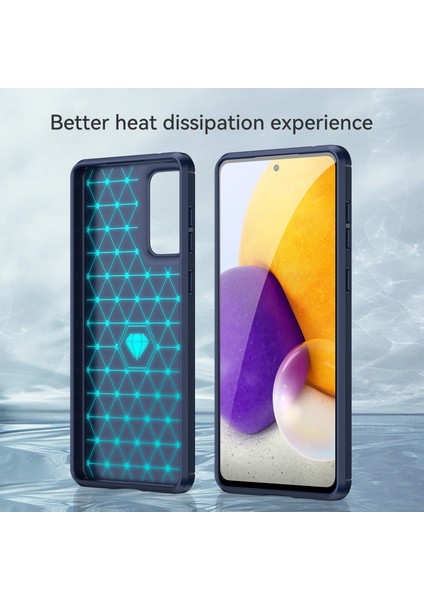 Çizilmez Darbeye Dayanıklı 1.8mm Tpu Kılıf Fırçalanmış Yüzey Karbon Fiber Doku Telefon Kılıfı Samsung Galaxy A73 5g-Mavi (Yurt Dışından) indirimleri