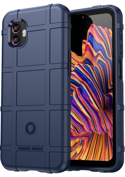 Samsung Galaxy Xcover6 Pro 5g/xcover Pro 2 5g Sağlam Kare Izgara Koruyucu Kılıf Kalınlaştırılmış Tpu Darbeye Dayanıklı Telefon Kabuğu-Mavi (Yurt Dışından)