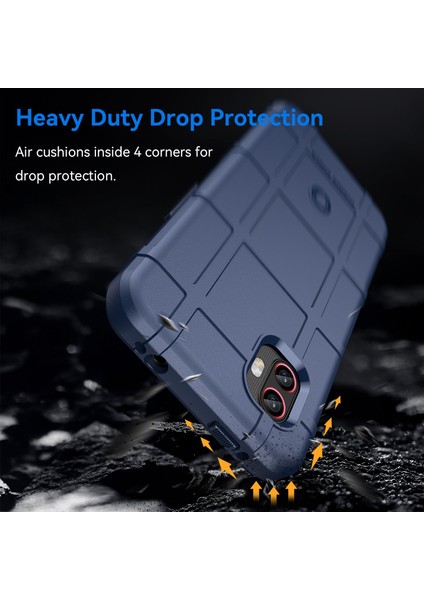 Samsung Galaxy Xcover6 Pro 5g/xcover Pro 2 5g Sağlam Kare Izgara Koruyucu Kılıf Kalınlaştırılmış Tpu Darbeye Dayanıklı Telefon Kabuğu-Mavi (Yurt Dışından) modelleri