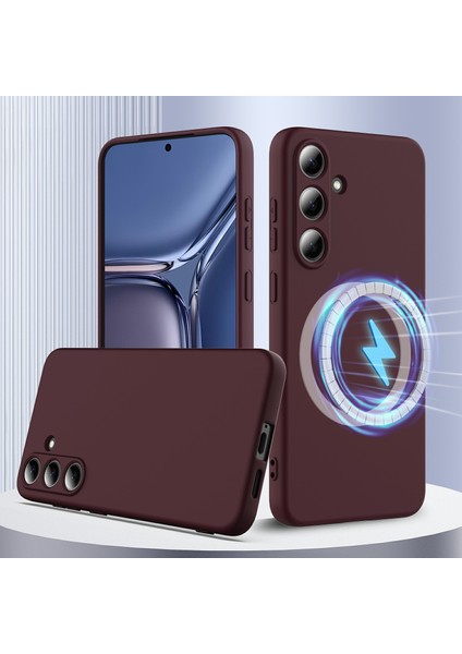 Samsung Galaxy S25+ Kılıf Magsafe Sıvı Silikon Telefon Kılıfı ile Uyumlu Kordonlu-Şarap Kırmızısı (Yurt Dışından) fiyatları