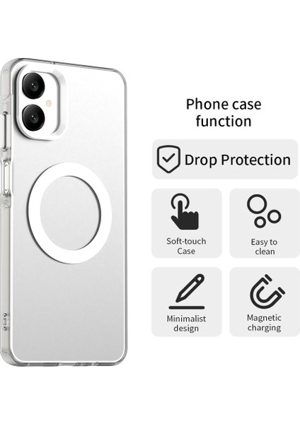 Samsung Galaxy A06 5g Kılıfı Magsafe Anti Drop Hibrit Telefon Arka Kapağı ile Uyumlu-Beyaz (Yurt Dışından) fiyatları