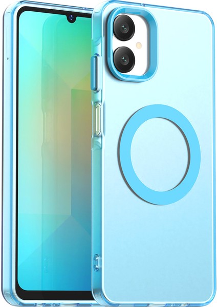 Samsung Galaxy A06 5g Kılıfı Magsafe Anti Drop Hibrit Telefon Arka Kapağı ile Uyumlu-Mavi (Yurt Dışından)