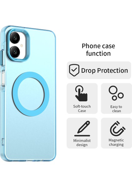 Samsung Galaxy A06 5g Kılıfı Magsafe Anti Drop Hibrit Telefon Arka Kapağı ile Uyumlu-Mavi (Yurt Dışından) fiyatları