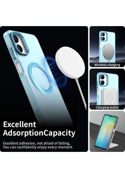 Samsung Galaxy A06 5g Kılıfı Magsafe Anti Drop Hibrit Telefon Arka Kapağı ile Uyumlu-Mavi (Yurt Dışından) fırsatları