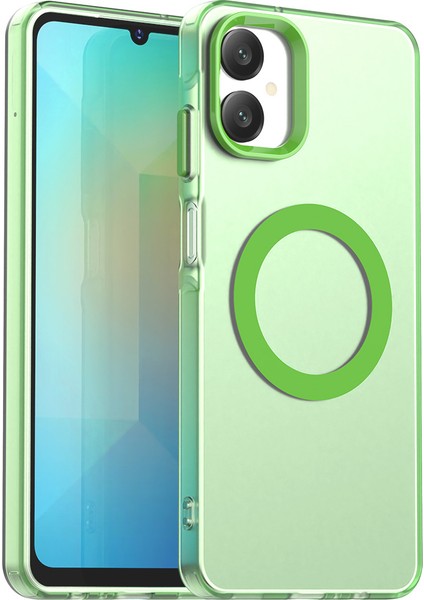 Samsung Galaxy A06 5g Kılıfı Magsafe Anti Drop Hibrit Telefon Arka Kapağı ile Uyumlu-Yeşil (Yurt Dışından)