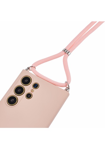 Samsung Galaxy S24 Ultra Çapraz Askılı Kılıf Esnek Tpu Fiber Astarlı Darbeye Dayanıklı Telefon Kılıfı-Pembe (Yurt Dışından) fırsatları