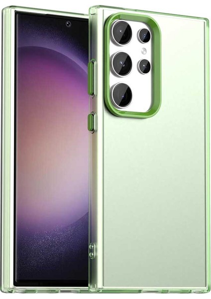 Samsung Galaxy S24 Ultra Kılıf Pc+Tpu+Pet Mat Anti-Düşme Telefon Arka Kapağı-Yeşil (Yurt Dışından)