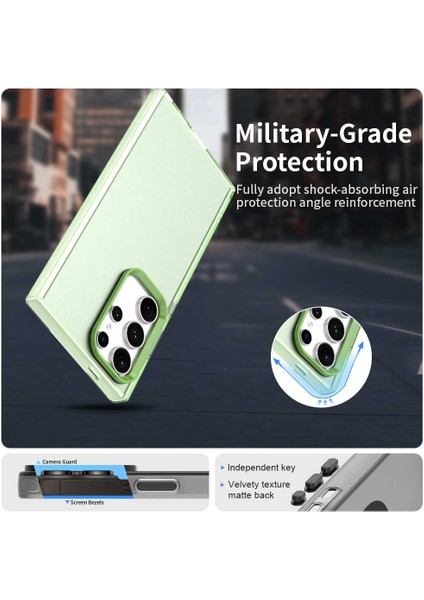 Samsung Galaxy S24 Ultra Kılıf Pc+Tpu+Pet Mat Anti-Düşme Telefon Arka Kapağı-Yeşil (Yurt Dışından) fiyatları