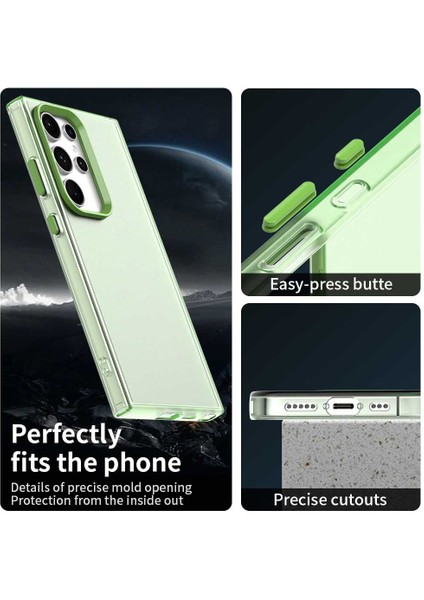 Samsung Galaxy S24 Ultra Kılıf Pc+Tpu+Pet Mat Anti-Düşme Telefon Arka Kapağı-Yeşil (Yurt Dışından) modelleri