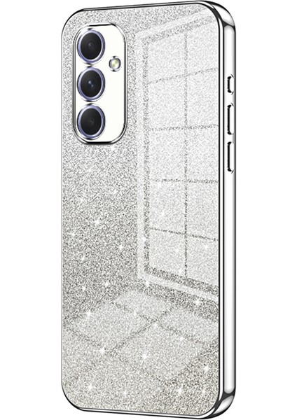 Samsung Galaxy A54 5g Kılıf Degrade Parıltılı Tpu Telefon Arka Kapağı (Hassas Kesim)-Gümüş (Yurt Dışından)