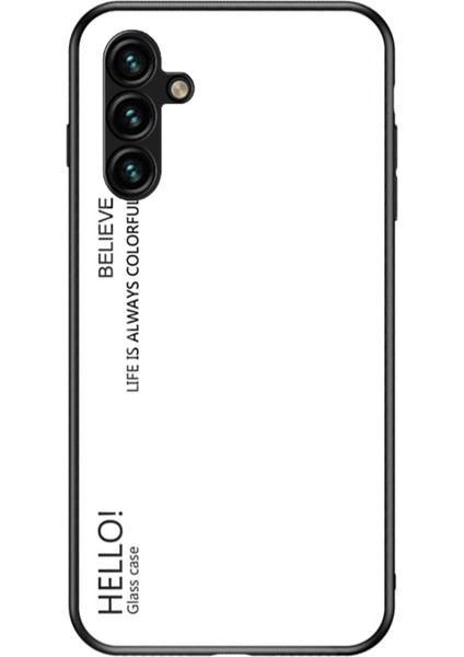 Samsung Galaxy A54 5g Degrade Renk Darbeye Dayanıklı Telefon Kılıfı Temperli Cam Sert Pc Yumuşak Tpu Düşmeye Karşı Hibrit Kapak-Beyaz (Yurt Dışından)