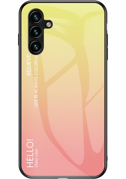 Samsung Galaxy A54 5g Degrade Renk Darbeye Dayanıklı Telefon Kılıfı Temperli Cam Sert Pc Yumuşak Tpu Düşmeye Karşı Hibrit Kapak-Degrade Sarı (Yurt Dışından)