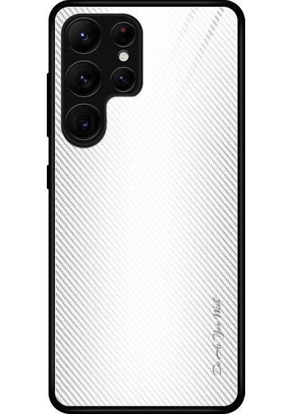 Samsung Galaxy S24 Ultra Kılıf Slim-Fit Cep Telefonu Kapağı Temperli Cam+Tpu Kabuk-Beyaz (Yurt Dışından)