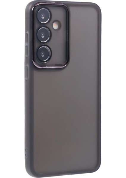 Samsung Galaxy S25 Kılıfı Elektrokaplama Kamera Çerçevesi Tpu Telefon Kılıfı-Şeffaf Siyah (Yurt Dışından)