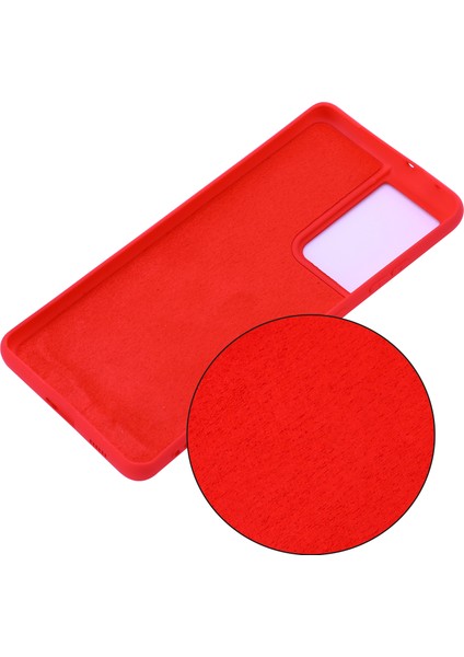 Samsung Galaxy S21 Ultra 5g Darbeye Dayanıklı Yumuşak Sıvı Silikon Kapak Cep Telefonu Kabuk Koruma Kılıfı-Kırmızı (Yurt Dışından) modelleri