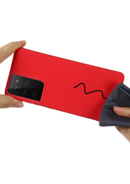 Samsung Galaxy S21 Ultra 5g Darbeye Dayanıklı Yumuşak Sıvı Silikon Kapak Cep Telefonu Kabuk Koruma Kılıfı-Kırmızı (Yurt Dışından) fırsatları