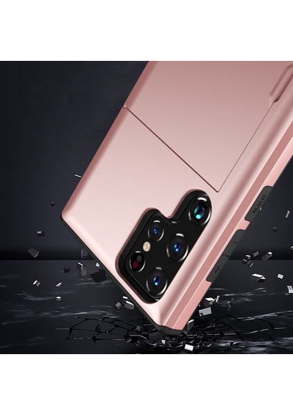 Samsung Galaxy S23 Ultra Kılıf Slayt Kart Tutucu Tpu+Pc Telefon Kılıfı-Yeşil (Yurt Dışından) modelleri