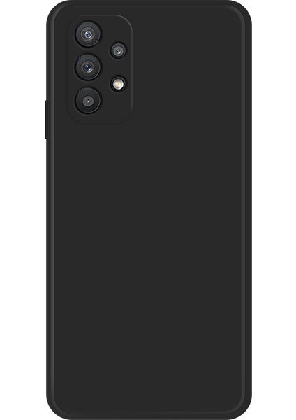 Samsung Galaxy A32 5G/M32 5g Düz Kenar Ka Esnek Tpu Kılıf Mikrofiber Astar Çizilmez Telefon Koruyucu Kılıf-Siyah (Yurt Dışından)