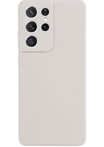 Samsung Galaxy S21 Ultra 5g Tpu Telefon Kılıfı Fiber Astarlı Ka Cep Telefonu Kılıfı-Beyaz (Yurt Dışından)