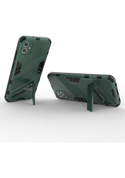Samsung Galaxy A04E 4G/F04 4G/M04 4g Darbeye Dayanıklı Kickstand Kılıf Yumuşak Tpu Sert Pc Düşmeye Karşı Koruyucu Telefon Kılıfı-Yeşil (Yurt Dışından) modelleri