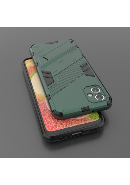 Samsung Galaxy A04E 4G/F04 4G/M04 4g Darbeye Dayanıklı Kickstand Kılıf Yumuşak Tpu Sert Pc Düşmeye Karşı Koruyucu Telefon Kılıfı-Yeşil (Yurt Dışından) indirimleri