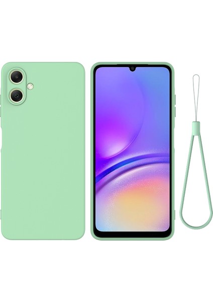 Samsung Galaxy A06 4g Kılıf Sıvı Silikon Çizilmez Telefon Kılıfı El Kayışı Ile-Yeşil (Yurt Dışından)