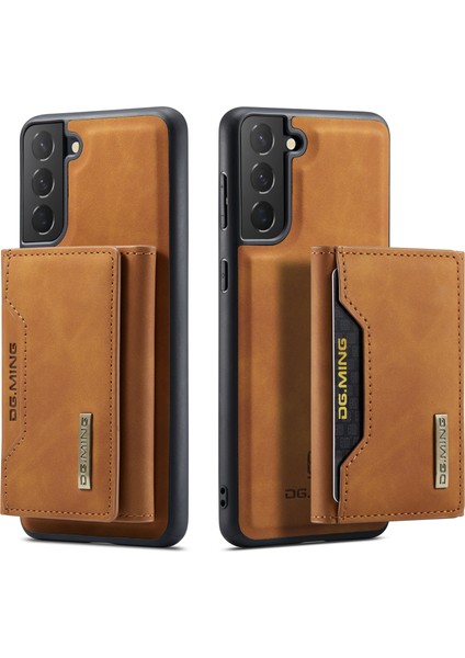 Dg.mıng M2 Serisi Samsung Galaxy S22 5g Manyetik 2'si 1 Arada Cüzdan Darbeye Dayanıklı Telefon Kılıfı Kablosuz Şarjı Kabuk-Kahverengi (Yurt Dışından)