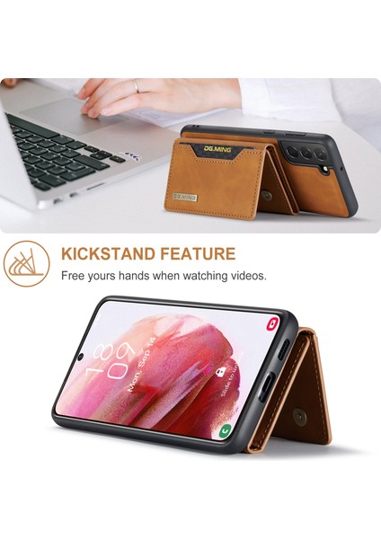 Dg.mıng M2 Serisi Samsung Galaxy S22 5g Manyetik 2'si 1 Arada Cüzdan Darbeye Dayanıklı Telefon Kılıfı Kablosuz Şarjı Kabuk-Kahverengi (Yurt Dışından) indirimleri