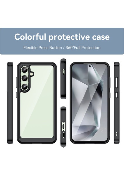 Samsung Galaxy S24 Fe Darbeye Dayanıklı Kılıf Tpu+Akrilik Koruyucu Şeffaf Telefon Kılıfı-Siyah (Yurt Dışından) fiyatları