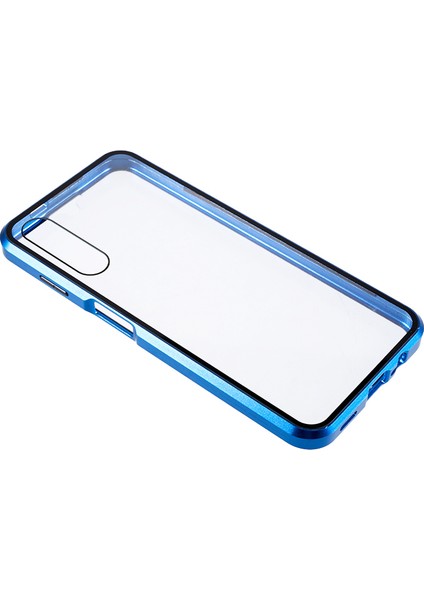 Samsung Galaxy A14 5g/4g Çift Taraflı Temperli Cam Telefon Kılıfı Manyetik Metal Çerçeve Kapak-Mavi (Yurt Dışından) modelleri