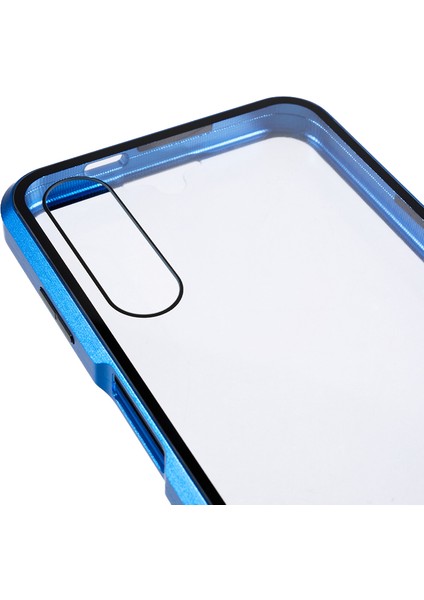 Samsung Galaxy A14 5g/4g Çift Taraflı Temperli Cam Telefon Kılıfı Manyetik Metal Çerçeve Kapak-Mavi (Yurt Dışından) fırsatları