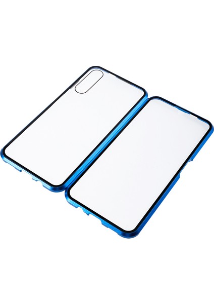 Samsung Galaxy A14 5g/4g Çift Taraflı Temperli Cam Telefon Kılıfı Manyetik Metal Çerçeve Kapak-Mavi (Yurt Dışından) indirimleri