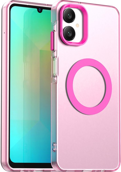 Samsung Galaxy A06 5g Kılıfı Magsafe Anti Drop Hibrit Telefon Arka Kapağı ile Uyumlu-Kırmızı (Yurt Dışından)