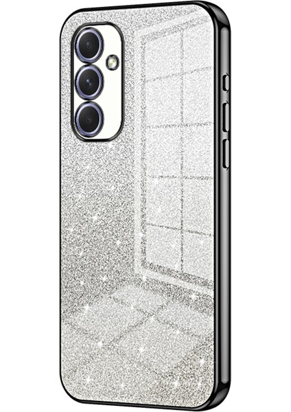 Samsung Galaxy A54 5g Kılıf Degrade Parıltılı Tpu Telefon Arka Kapağı (Hassas Kesim)-Siyah (Yurt Dışından)
