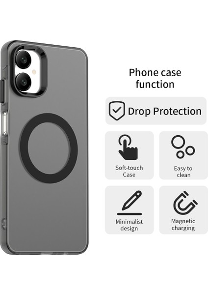Samsung Galaxy A06 5g Kılıfı Magsafe Anti Drop Hibrit Telefon Arka Kapağı ile Uyumlu-Siyah (Yurt Dışından) fiyatları