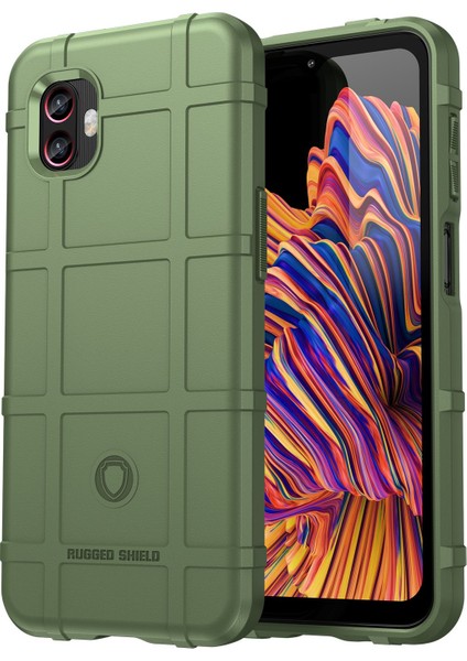 Samsung Galaxy Xcover6 Pro 5g/xcover Pro 2 5g Sağlam Kare Izgara Koruyucu Kılıf Kalınlaştırılmış Tpu Darbeye Dayanıklı Telefon Kabuğu-Yeşil (Yurt Dışından)