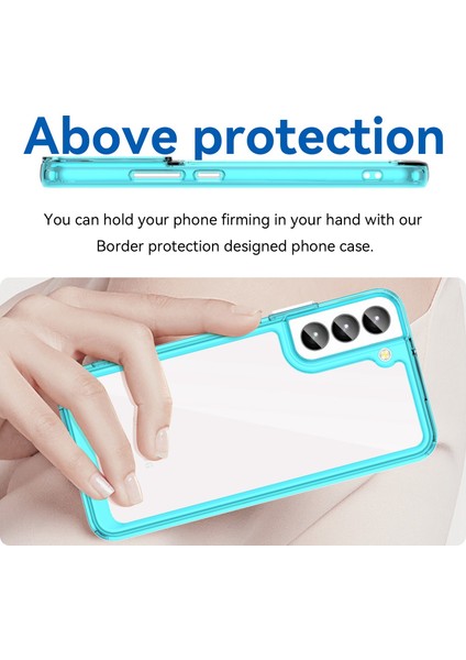 Samsung Galaxy S23+TPU Tampon Akrilik Arka Kapak Düşmeye Karşı Cep Telefonu Kılıfı Koruyucu-Şeffaf Mavi (Yurt Dışından) fırsatları