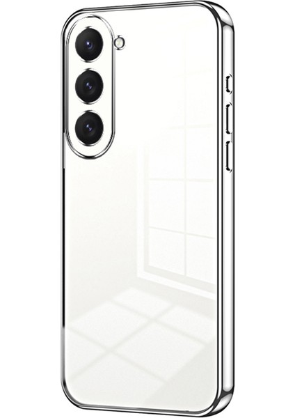 Samsung Galaxy S23 Kılıf Elektrokaplama Darbeye Dayanıklı Tpu Telefon Kılıfı-Gümüş (Yurt Dışından)