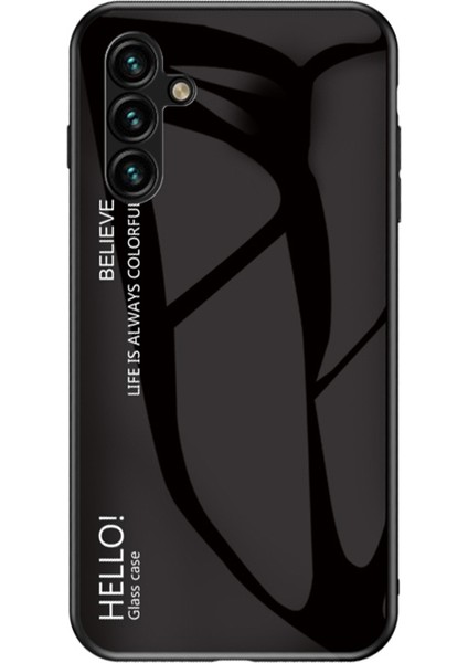 Samsung Galaxy A54 5g Degrade Renk Darbeye Dayanıklı Telefon Kılıfı Temperli Cam Sert Pc Yumuşak Tpu Düşmeye Karşı Hibrit Kapak-Siyah (Yurt Dışından)