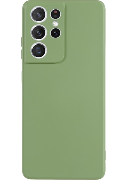 Samsung Galaxy S21 Ultra 5g Tpu Telefon Kılıfı Fiber Astarlı Ka Cep Telefonu Kılıfı-Fasulye Yeşili (Yurt Dışından)
