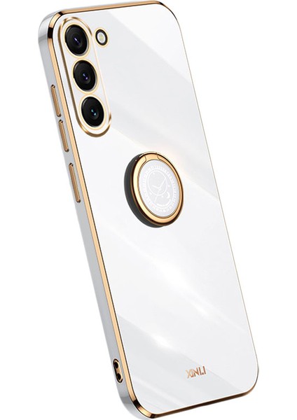 Xınlı Telefon Kılıfı Samsung Galaxy S22+5G, Koruyucu Arka Kapak Elektrokaplama Kabuk Destek Ayağı-Beyaz (Yurt Dışından)