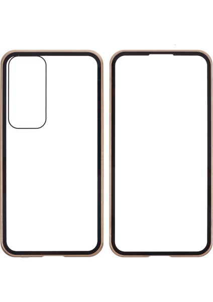 Samsung Galaxy S25+KILIF Manyetik Tam Koruma Şeffaf Telefon Kılıfı-Altın (Yurt Dışından) fiyatları