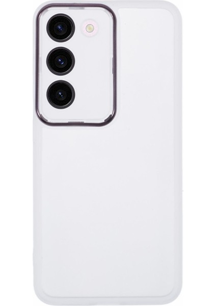 Dksm Serisi Samsung Galaxy S22 5g Kılıf Elektrokaplama Kamera Çerçevesi Tpu Telefon Kılıfı-Şeffaf Beyaz (Yurt Dışından)