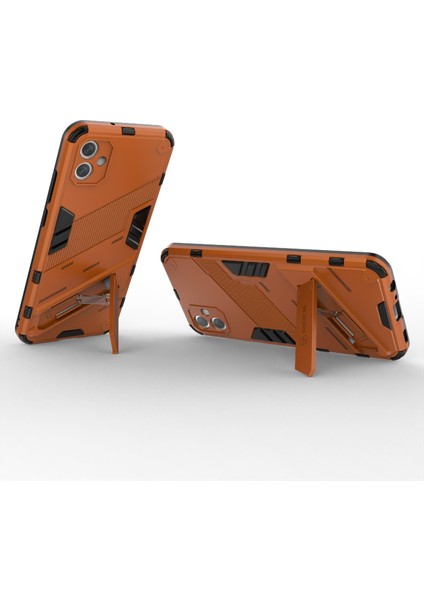 Samsung Galaxy A04E 4G/F04 4G/M04 4g Darbeye Dayanıklı Kickstand Kılıf Yumuşak Tpu Sert Pc Düşmeye Karşı Koruyucu Telefon Kılıfı-Turuncu (Yurt Dışından) modelleri