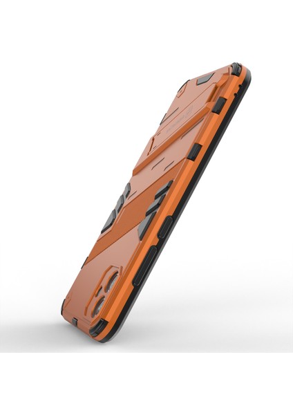 Samsung Galaxy A04E 4G/F04 4G/M04 4g Darbeye Dayanıklı Kickstand Kılıf Yumuşak Tpu Sert Pc Düşmeye Karşı Koruyucu Telefon Kılıfı-Turuncu (Yurt Dışından) fırsatları