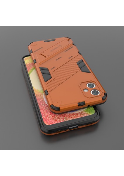 Samsung Galaxy A04E 4G/F04 4G/M04 4g Darbeye Dayanıklı Kickstand Kılıf Yumuşak Tpu Sert Pc Düşmeye Karşı Koruyucu Telefon Kılıfı-Turuncu (Yurt Dışından) indirimleri