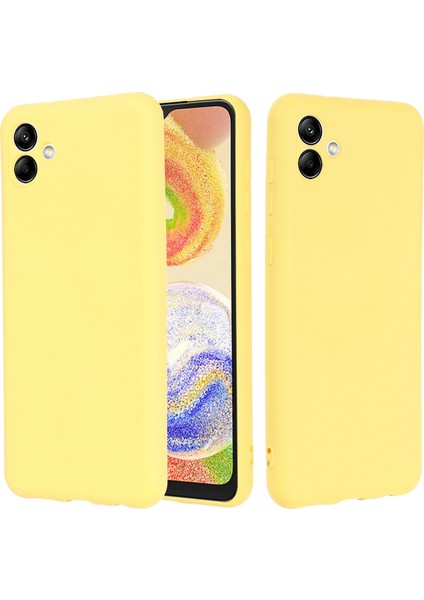 Samsung Galaxy A04 4g (164,4 x 76,3 x 9,1 Mm) Sıvı Silikon Telefon Kılıfı Çizilmez Yumuşak Elyaf Astarlı Kamera Koruma Kılıfı Kayışlı-Sarı (Yurt Dışından) fiyatları