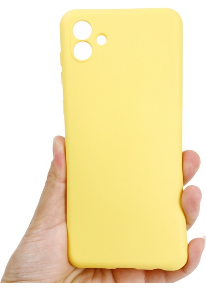 Samsung Galaxy A04 4g (164,4 x 76,3 x 9,1 Mm) Sıvı Silikon Telefon Kılıfı Çizilmez Yumuşak Elyaf Astarlı Kamera Koruma Kılıfı Kayışlı-Sarı (Yurt Dışından) fırsatları