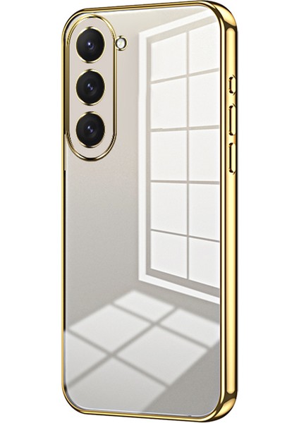 Samsung Galaxy S23 Kılıf Elektrokaplama Darbeye Dayanıklı Tpu Telefon Kılıfı-Altın (Yurt Dışından)