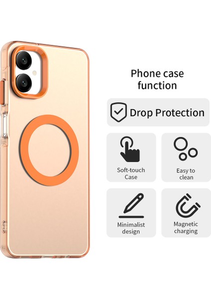 Samsung Galaxy A06 5g Kılıfı Magsafe Anti Drop Hibrit Telefon Arka Kapağı ile Uyumlu-Turuncu (Yurt Dışından) fiyatları